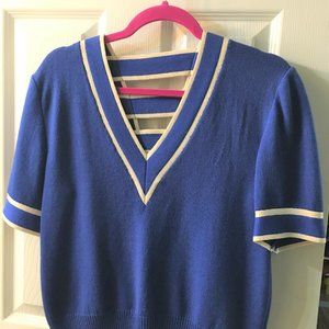 S. John Royal Blue with White Trim SS Sweater M